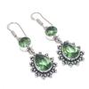 Natural Tsavorite Gemstone Handmade 925 Sterling Silver Earring 2.09" p6Y93