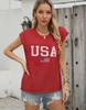 New American Flag Sweater European And American Fashion Round Neck Sleeveless Jacquard Plus Embroidered Top Women'S Factory