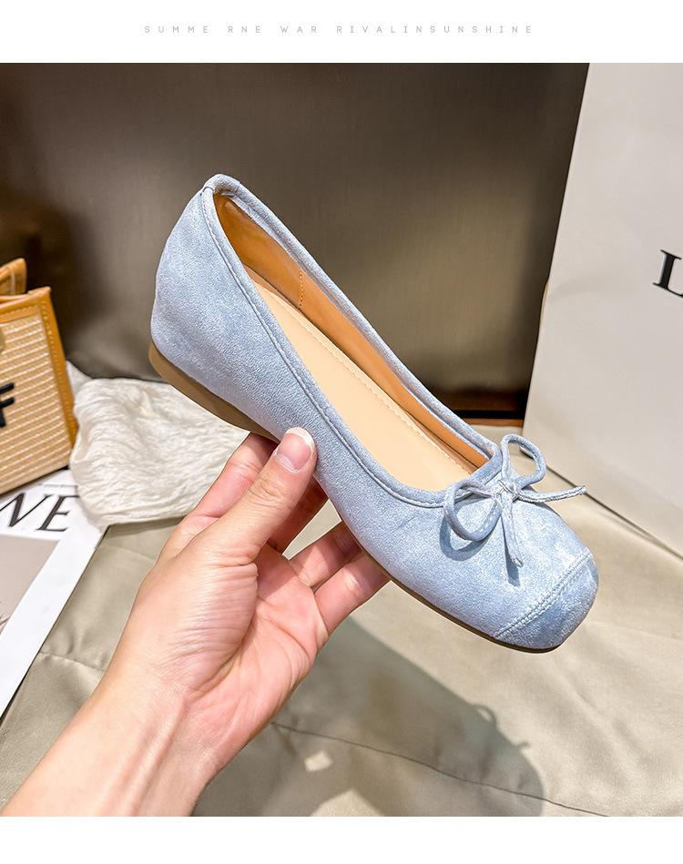 

Второй шанс~ Французские ретро замшевые туфли-лодочки женские 2025 новые весенне-осенние квадратный носок бант Мэри Джейн 39