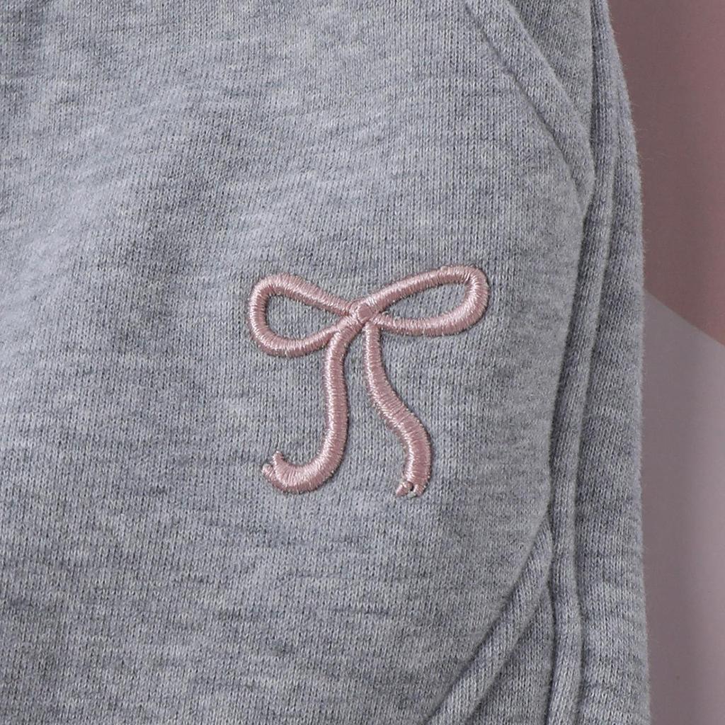 Winter 2025 Girls' Fleece-Lined Bowknot Sweatpants - Thick Casual Pants for Autumn/Winter