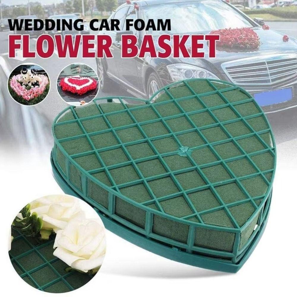 With Suction Cup Floral Bricks Heart Shaped Flower Mud Florist Sponge  Vehicle Decoration
