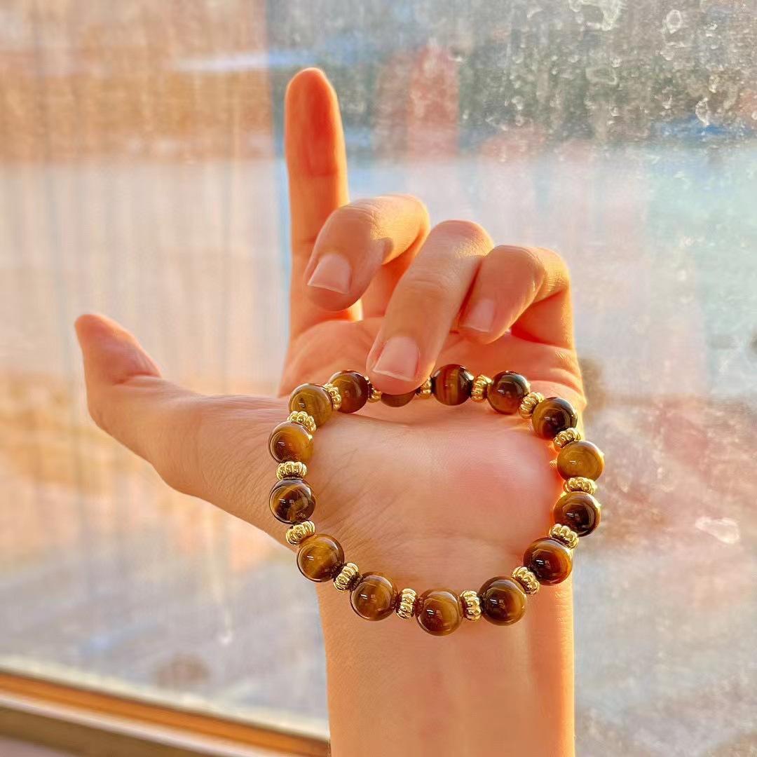 Vintage Maillard Style Natural Tiger S Eye Stone Bracelet Bracelet