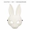 Weißes Kaninchen Kostüm Maske Lange Ohren Hasen Gesichtsmaske für Ostern DIY Cosplay Maskenball Party Bühnenauftritt
