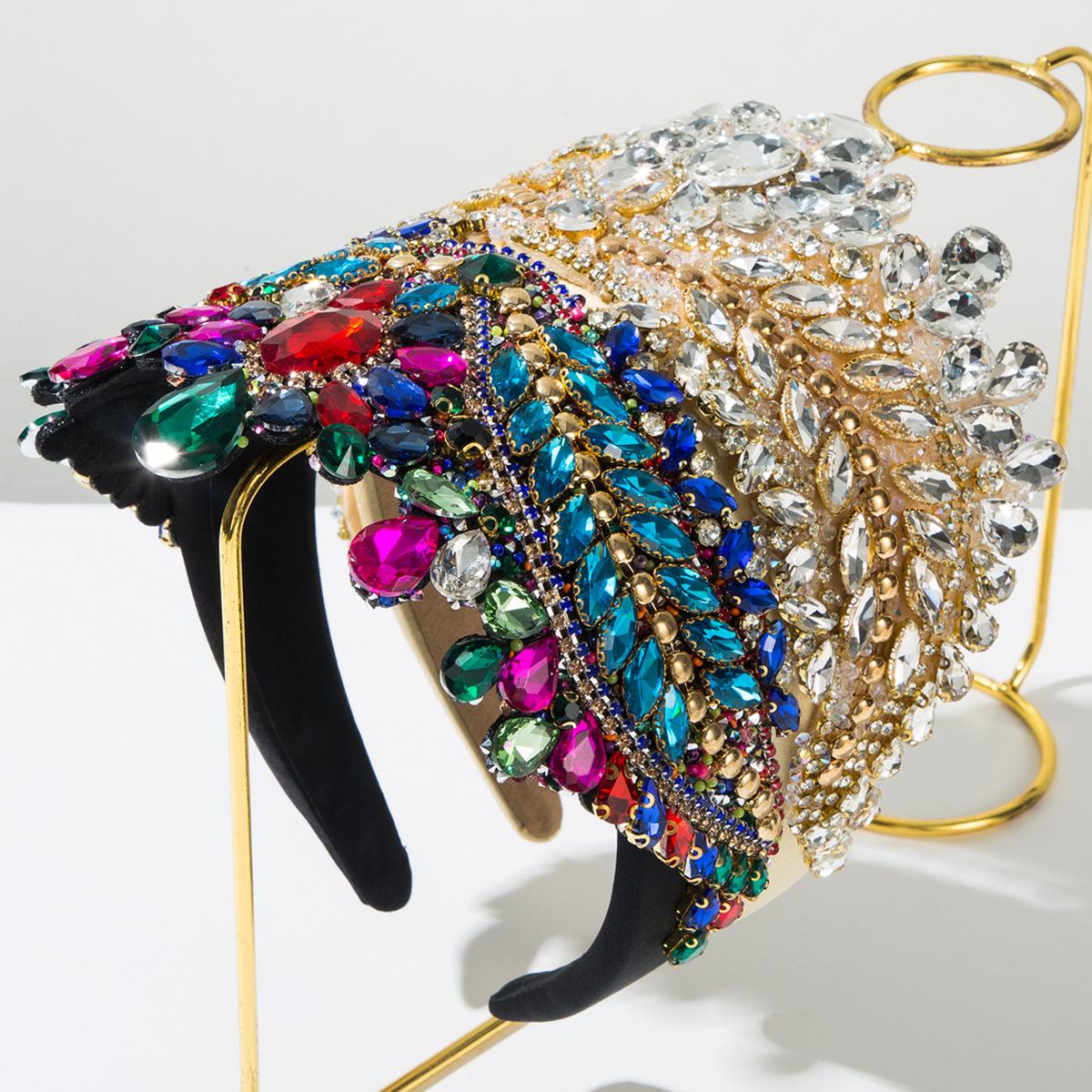 

Новый браслет для волос в стиле барокко с бриллиантовой короной для женщин в тяжелой промышленности, высококачественные блестящие аксессуары для волос с бриллиантовой инкрустацией разноцветный