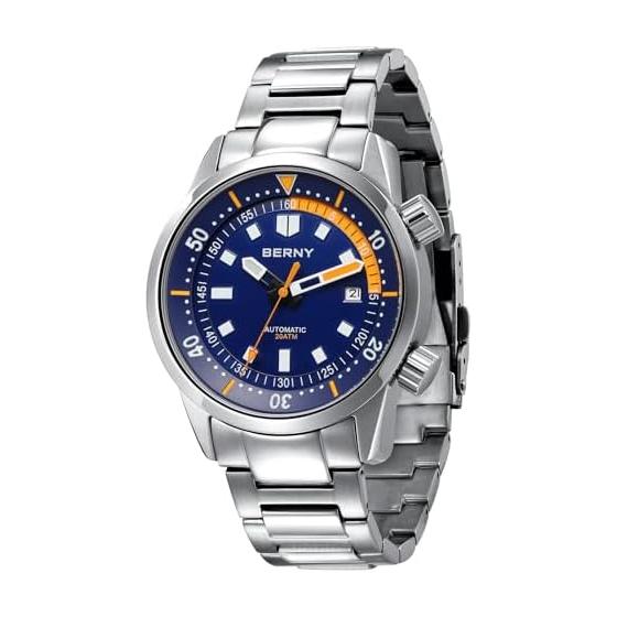 BERNY Diver s Watch Мужские автоматические часы Мужские часы для дайвинга Автоматические механические часы 20ATM Водонепроницаемые сапфировые стекла Супер светящиеся часы для дайвинга