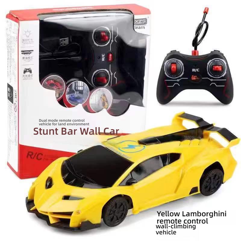 

Remote Control Car Light Sensing Wall Climbing Car Remote Control Car Toy Electric Rechargeable Stunt Children s Wall Toy [Yellow] Lambo