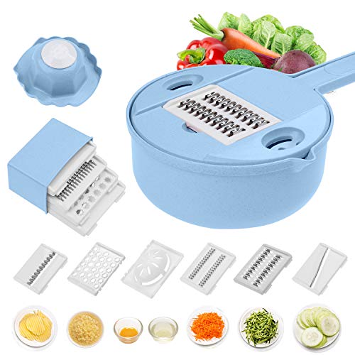 Mandoline Slicer Cutter Chopper Vegetable Cutter Grater Round Kitchen Multifunction Shred Grater Fruit Peeler Wash Leaking Basin