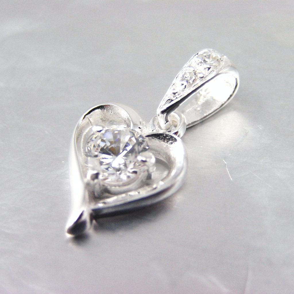 Les Trésors De Lily [F6144] - Pandantiv din argint 'Love Crystal' alb