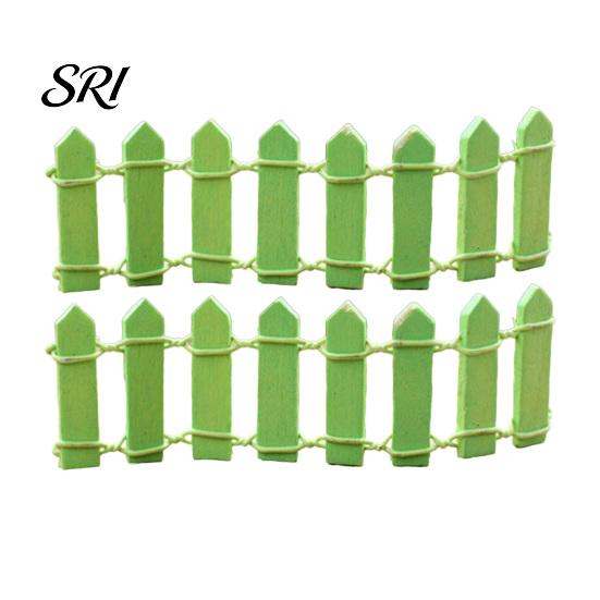 Miniature Garden Fence 2 Pcs Mini Wood Micro Landscape Ornaments 4x1.2 Inch Fairy Small Picket Figurine for Dollhouse Home Plant Pot DIY Crafts Door