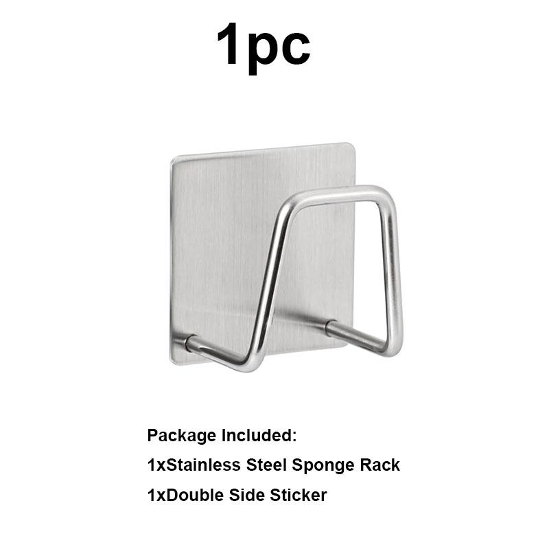 

1/2pcs Stainless Steel Sink Sponge Rack Steel Drain Rack Stand for Scratch Scrub Dishcloth Dishrag Steel Wool Strainer Stopper