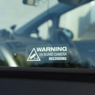 Advertencia a bordo cámara de grabación pegatinas de diseño de coche decoración de calcomanías de ventanas automáticas