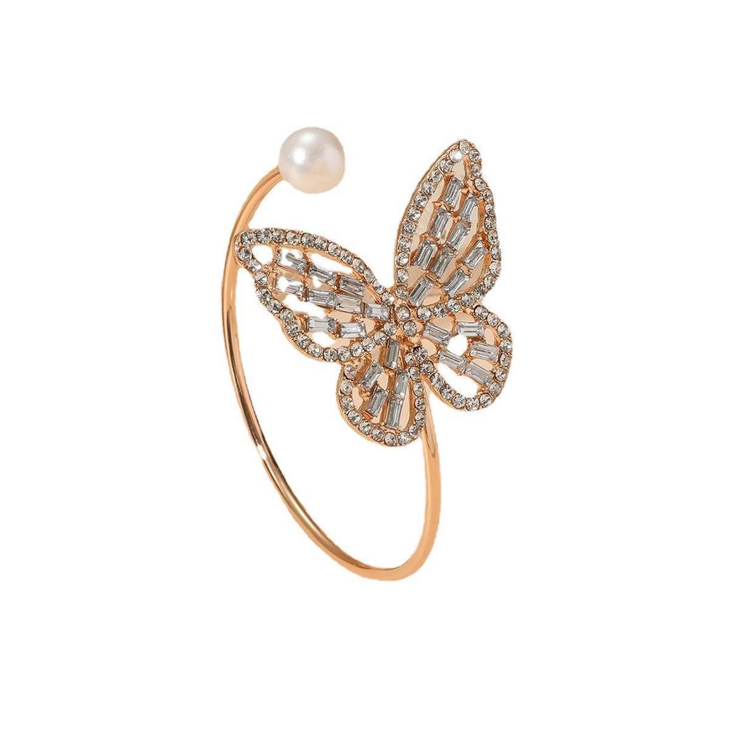 Sparkling Diamond Open Butterfly Ring - Elegant Women's Jewelry