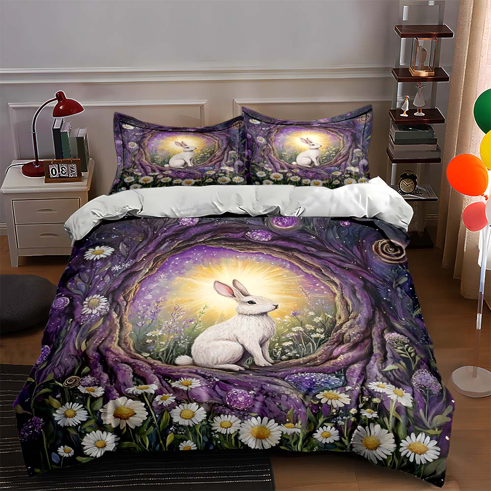 

Rabbit forest scene. Bedding Duvet cover sets Duvet covers Pillowcases gifts (1 * Duvet Cover 2 * Pillowcases, without duvet insert) 135x200cm