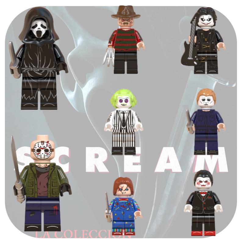 Play 8pcs Childs Scream Mini Figure Assembly Building Blocks Diy Kids Toy Gift