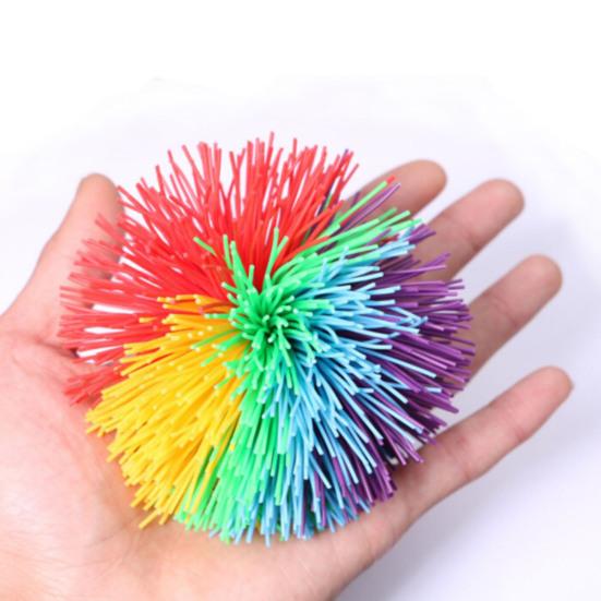 1/2/10/15Pcs Silicone Monkey Stringy Ball Anxiety Relief Colorful Sensory Ball Portable Travel Rainbow Fidget Ball Bouncy Pom Stress Ball Party Favors