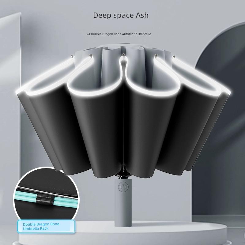 32-Rib Umbrella for Men and Women, Fully Automatic, Reverse Large Size, Double Folding, Heavy Rain Special, Car Storage, Dual-Use for Sun and Rain