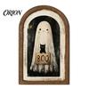 Halloween Spooky Decorative Sign Ghost Wall Decor, Cute Table Sign, Vintage Arch Framed Fall Season Accent Picture, Art for Mantel Living Room Bedroom