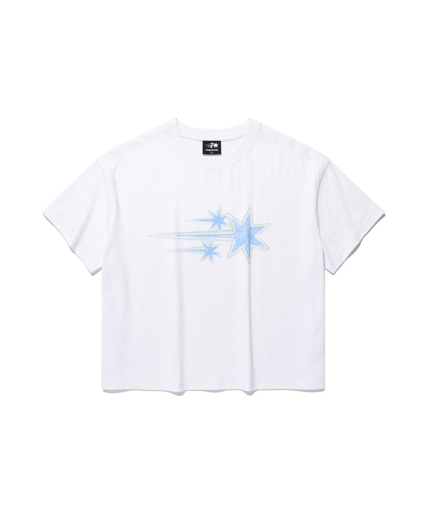 NICEGHOSTCLUB Drawing 3Star Big Crop Tee_White(Ng2Gmft530A)