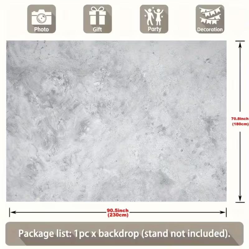 2D Simple Light Grey Stone Backdrop for Room Decor & Content Creation