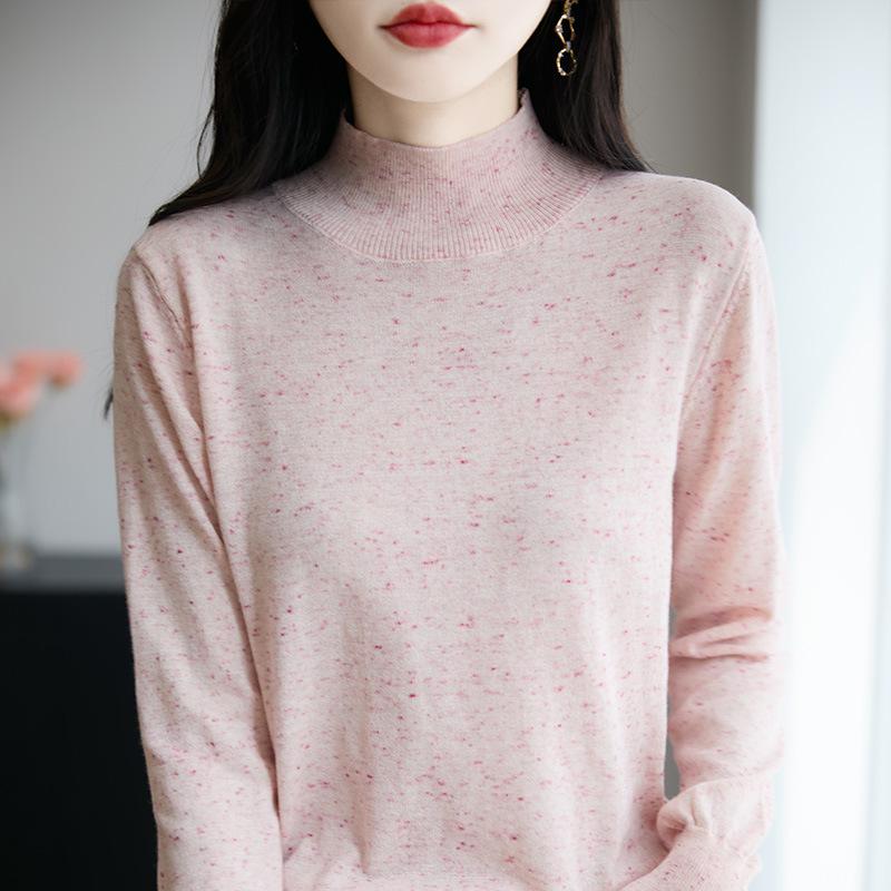 

Мягкий и Мягкий Базовый Вязаный Свитер для Осени и Зимы Новый С Полувысоким Воротником Свободный Свитер Внутренний Слой для Женщин M