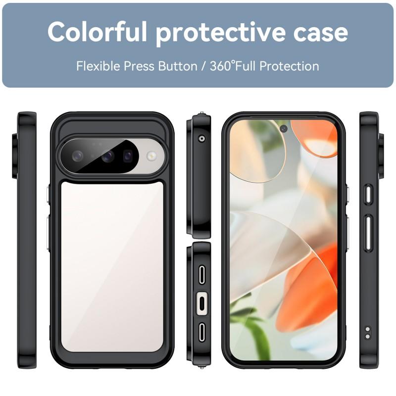 For Google Pixel 10 Phone Case WANLONFENG XC Series TPU Acrylic Cover with Tempered Glass (Big Lens Hole)
