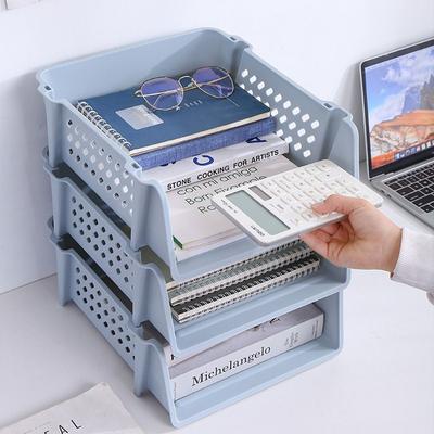 Papierregal, A4-Aktenablage, Desktop-Organizer, stapelbarer Aktenständer, Modemagazin