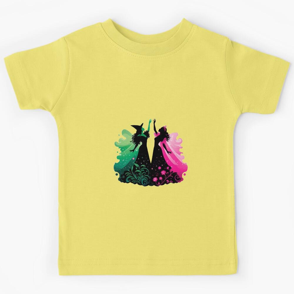Elphaba Glinda Wicked Pink Green Silhouette Kids T-Shirt 130