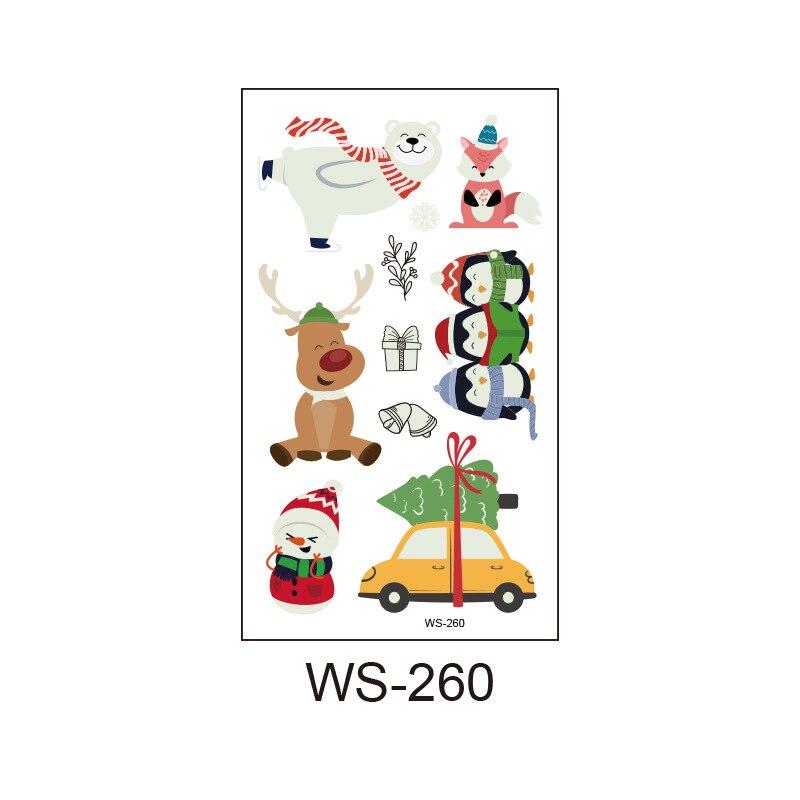 Christmas Luminous Tattoo Stickers Children's Luminous Tattoo Stickers Snowman Penguin Face Simulation Cartoon Stickers
