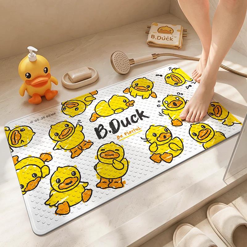 Alfombrilla Antideslizante para Suelo de Baño, Linda Alfombrilla para Ducha con Patito Amarillo, Alfombrilla de Pie con Ventosas para Niños, Alfombrilla de Baño Anticaídas