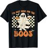 I'm Just Here For The Boos Ghost Retro Groovy Halloween T- Shirt