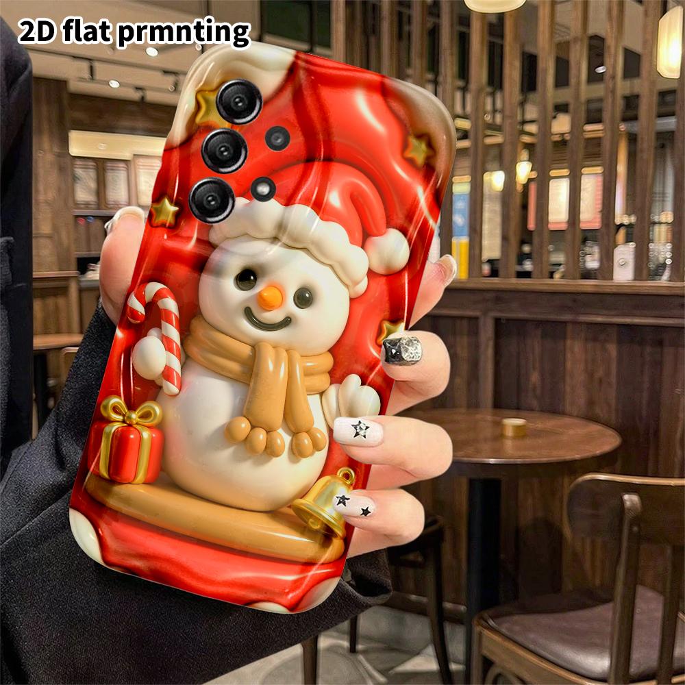 Phone Case: 2D Flat, Suitable for Samsung Galaxy A34 A35 M05 M06 S20 S22 S21 FE Plus 5G Protective Case, Christmas Snowman, Perfect Holiday Gift for C