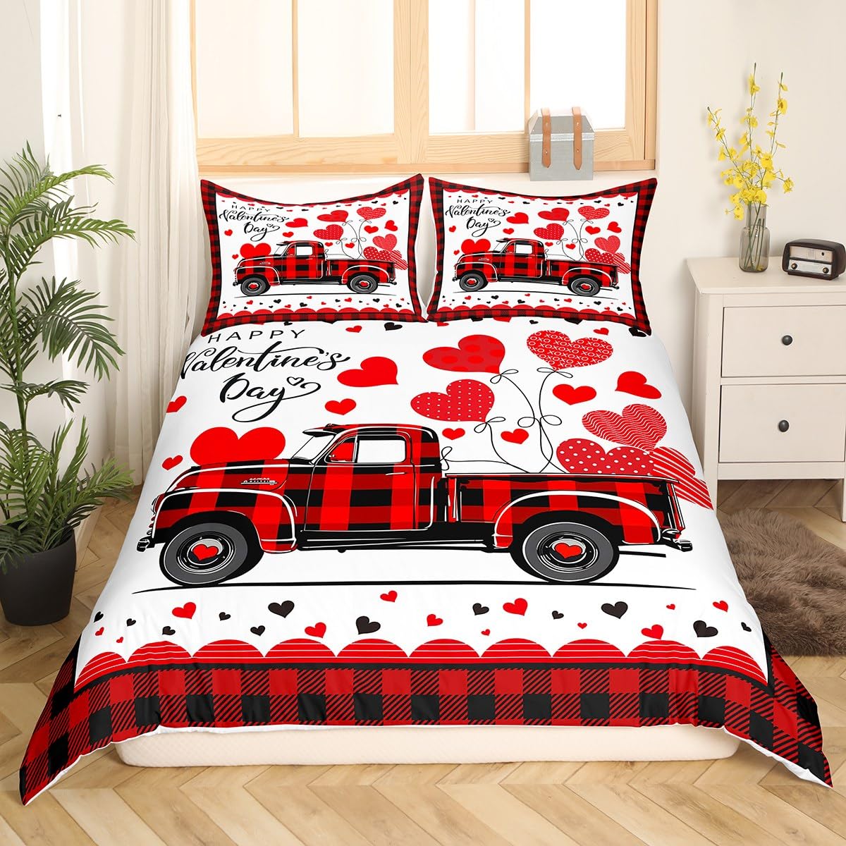 

Balloon Duvet Cover Set for Kids Boys Girls Queen King Size Lightweight Down Room Decor 2 Pillowcases and 1 Duvet Cover No Quilt (135x200cm)