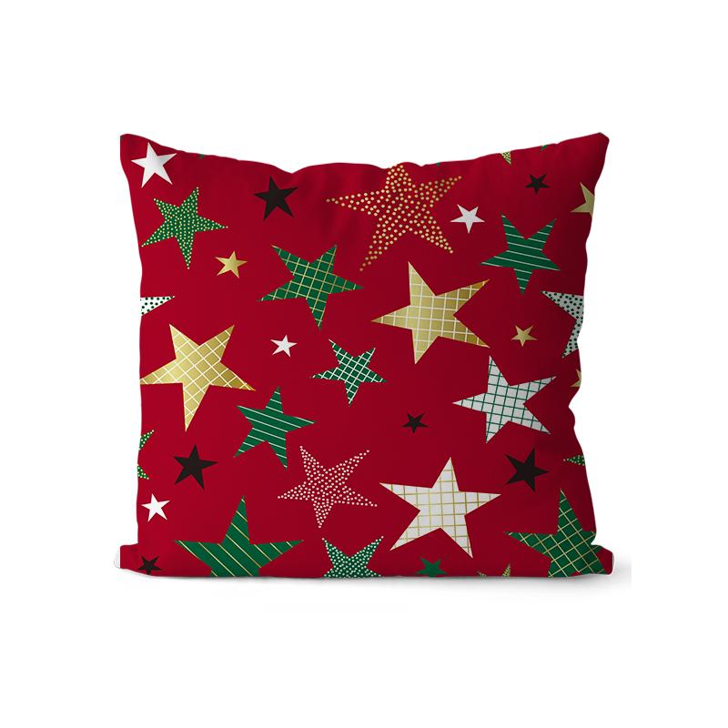 Christmas pattern square polyester pillowcase, sofa living room decorative cushion cover, bedroom bedside pillow cover