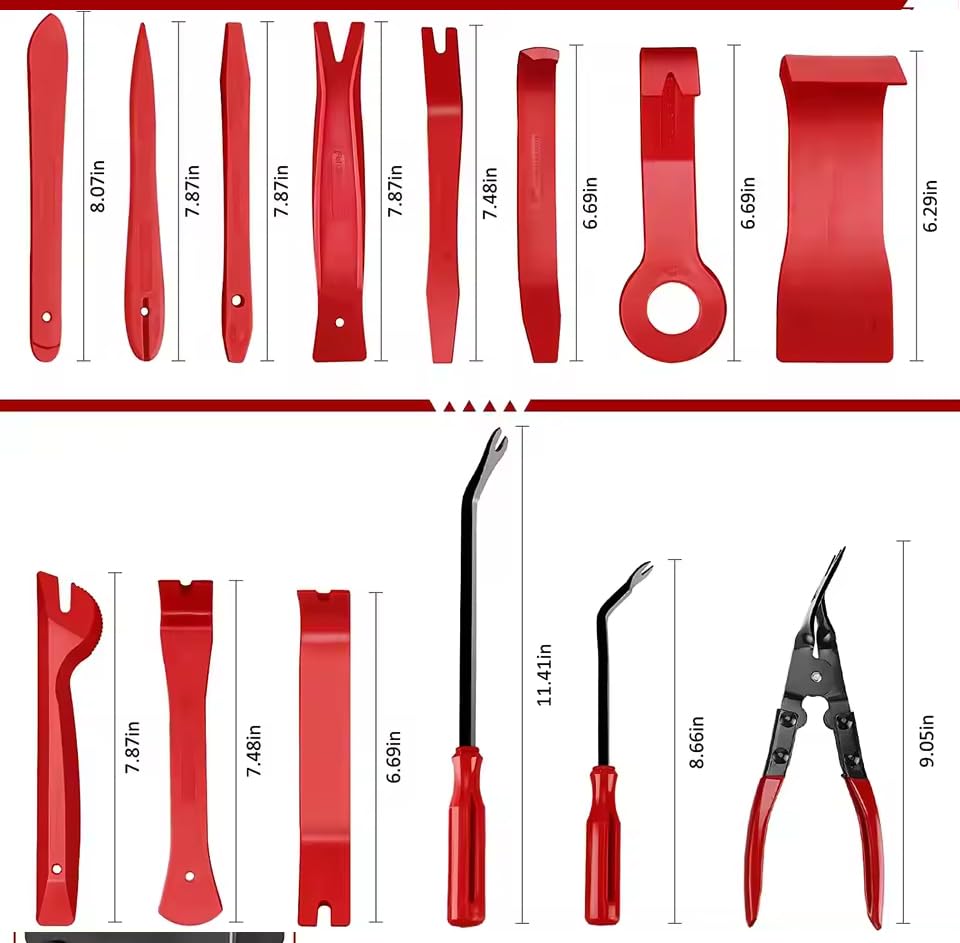 Zmart Automotive Interior Disassembly Kit, Plastic Trim Removal Tool, Car Clip Puller, DIY Panel Tool, Automotive Trim Puller Set
