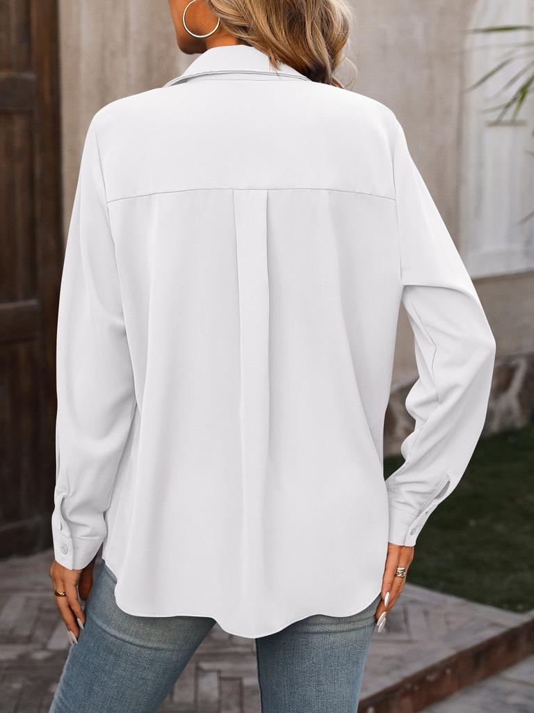 2024 New Women's Office Business Long Sleeve Blouse for Work Commute, European & American Style Professional Shirt, Multi-Color Formal Casual Tops