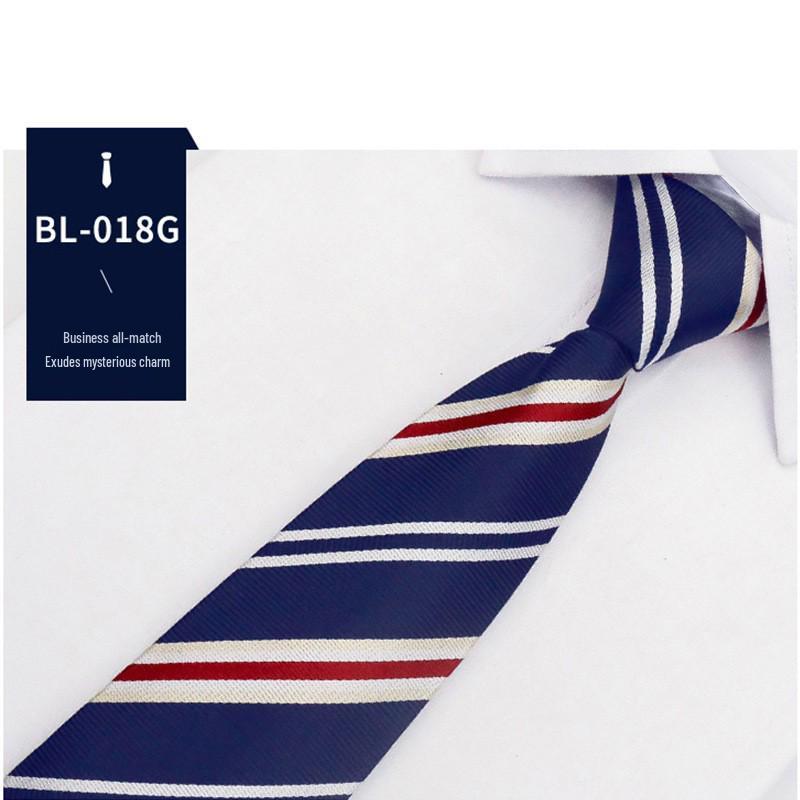 Men's Easy Pull Blue Striped Business Tie