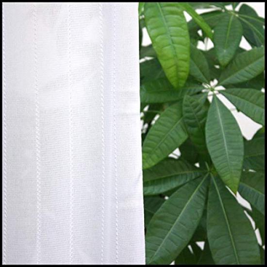 Mirrored Lace Opaque At UV Set of 100cm Wide X 108cm Curtains, Night, Protection, Two, Long, KOM581-11/Striped