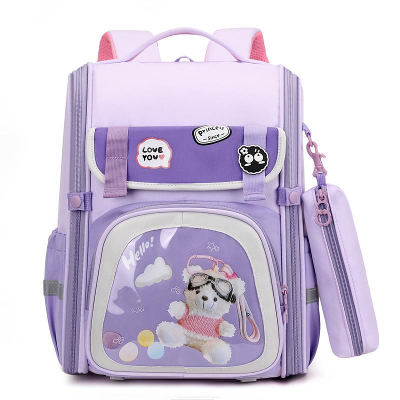 

Unisex Large Capacity Backpack For Elementary School Children Ages One To Three In Colors Trendy Purple