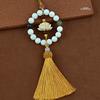 25 Boxwood Small Buddha Car Pendant - High-End White Jade Bodhi Rearview Mirror Ornament for Car Interiors