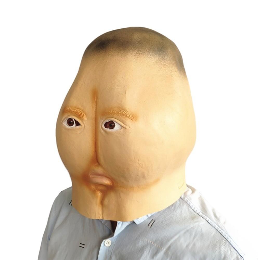 

Halloween Latex Funny Face Mask With Double Chin Shell Design For Costume Parties Butt Mask