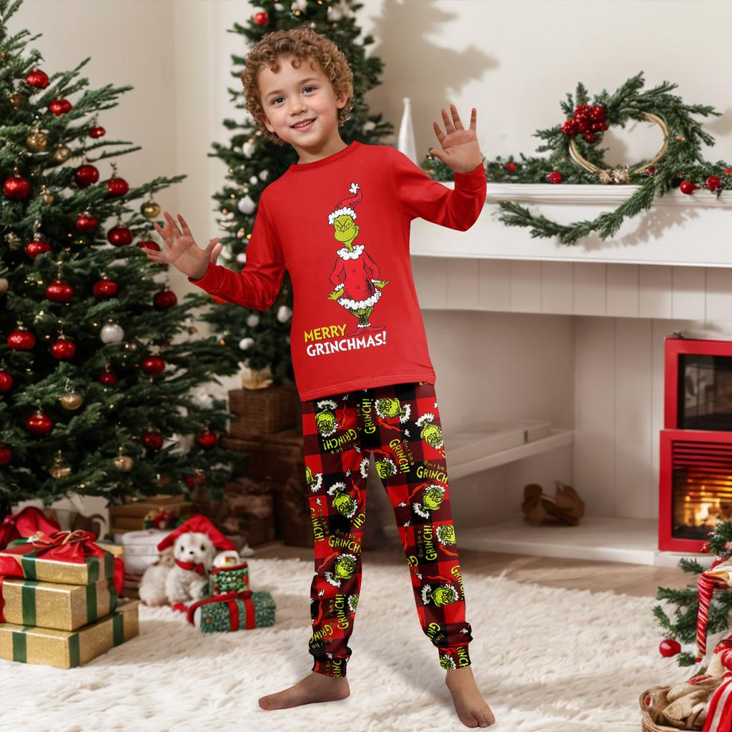 Druck Niedliches Familien-Set Pyjamas, Hauskleidung, Familien-Set Langarm-Oberteil Hosen-Set