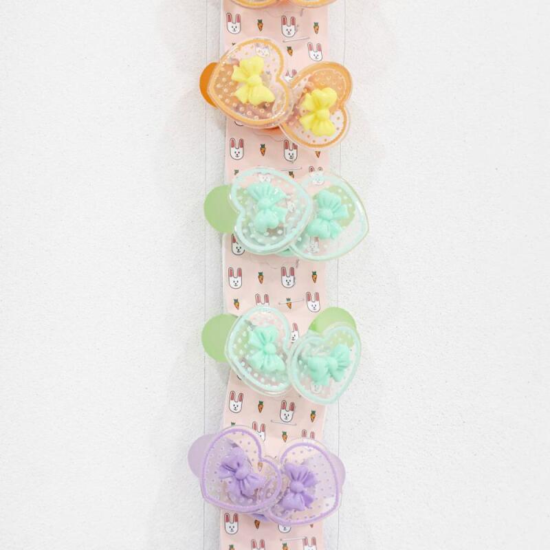 Women s Dot Heart Ribbon Acrylic Hairband Set A28530_Single Item