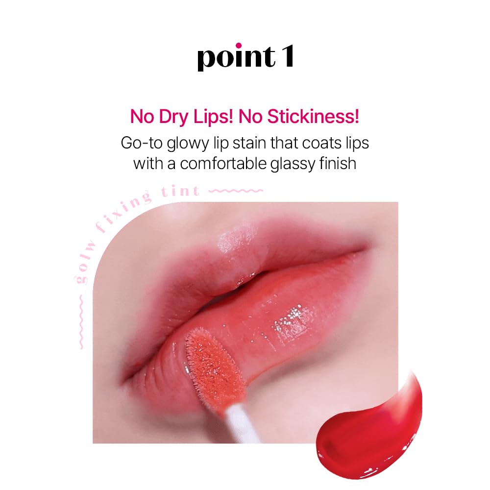 ETUDE Glow Fixing Tint Mauvement Lip Tint Lipstick Glossy Finish High Moisture Clione Lip [Etude Official] / / / / / 3.8g /