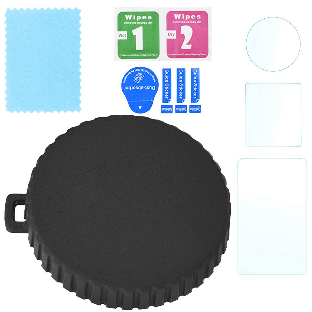 

Защитная крышка для объектива из ТПУ с чехлом для переноски, защитная пленка для экрана спереди и сзади из закаленного стекла для аксессуаров DJI Osmo Action 3/4