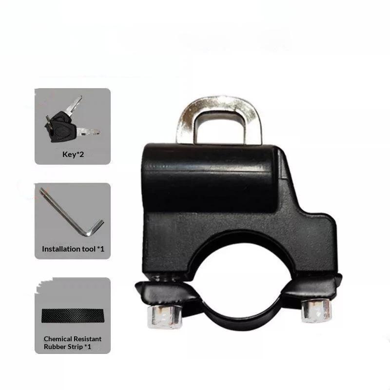 Anti-Theft Bike Helmet Lock Handlebar Mount Motorcycle Electric Motorbike Bicycle Security Metal Lock 22Mm-28Mm With Keys Set