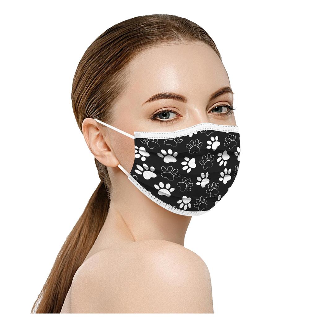 10PCS Adults Cute Casual Prints Breathable 3 -Layer Disposable Mask