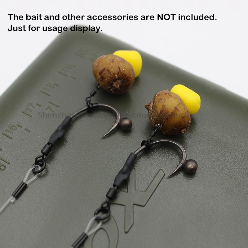 3pcs/pack Carp Fishing Accessories Ready Made Combi Spinner Rig Krank Hook Size 2 4 6 With Booms QC Swivel For Carp Fishing Terminal Tackle