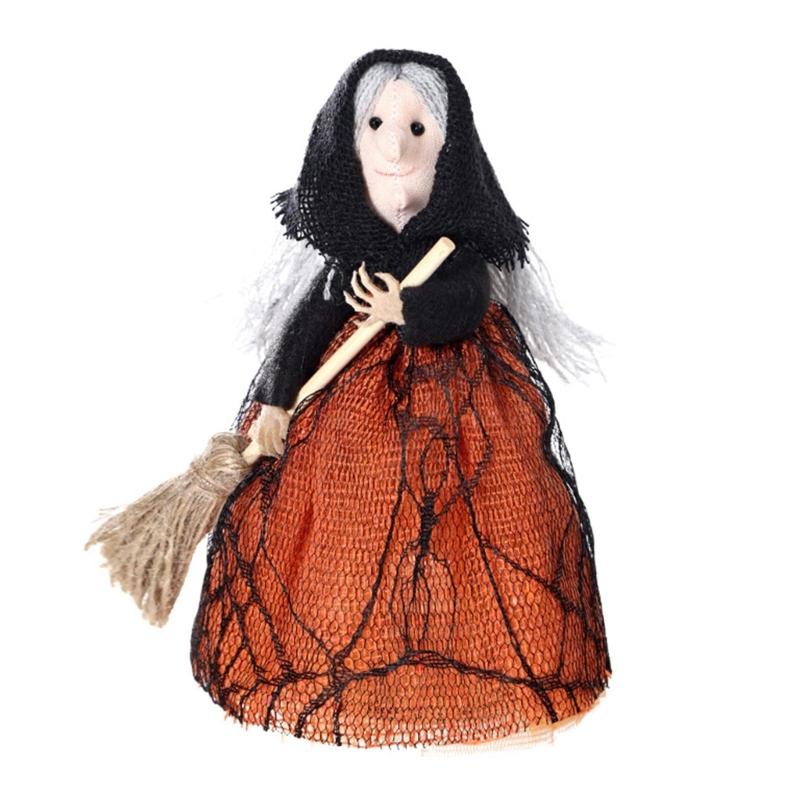 Halloween Witch Broom Figurine Decoration Individualized Witch Broom Display Ornament Halloween Festival Home Decoration оранжевый