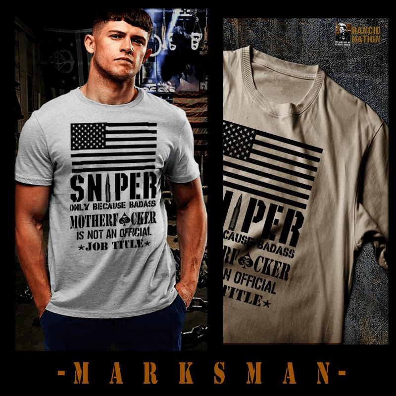 

Sniper Scout T-Shirt Military Sniper round Sharpshooter Marksman Job Title tee 4XL