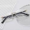 New Fashion Rimless Presbyopia Glasses Anti Blue Light Reading Glasses for Men Women Diopter +3.0 +3.5 +4.0 Clear Lens